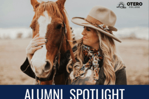 A photo of Jennifer Pollmiller with the words "Alumni Spotlight" beneath it